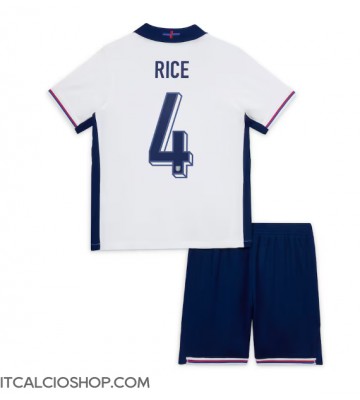 Inghilterra Declan Rice #4 Prima Maglia Bambino Europei 2024 Manica Corta (+ Pantaloni corti)